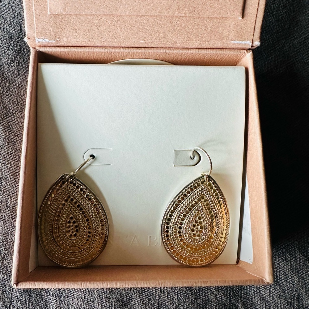 Anna Beck Gold Teardrop Earrings
